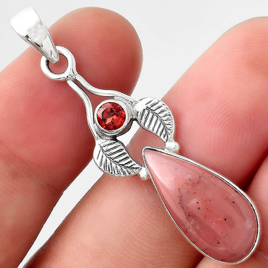 Guava Quartz - Brazil and Garnet Pendant P-1416 SDP155641