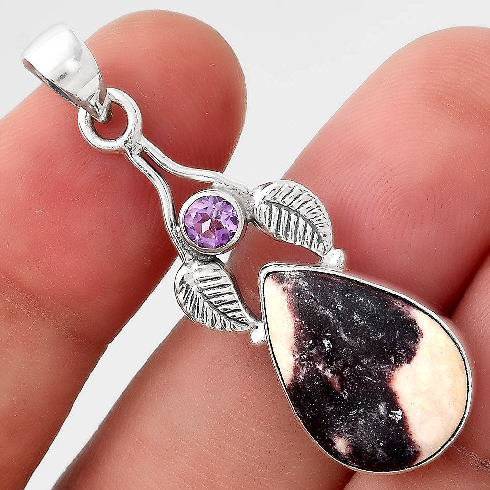 Indian Blanket Jasper and Amethyst Pendant P-1416 SDP155642