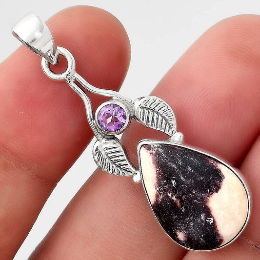Indian Blanket Jasper and Amethyst Pendant P-1416 SDP155642