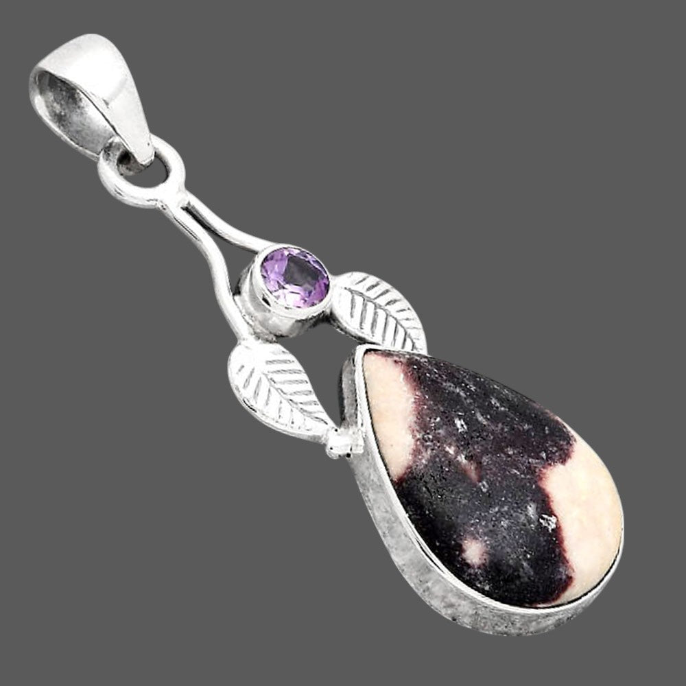 Indian Blanket Jasper and Amethyst Pendant P-1416 SDP155642