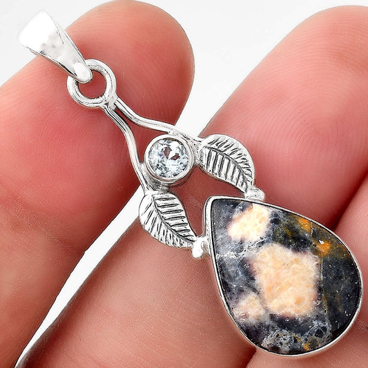 Indian Blanket Jasper & Sky Blue Topaz Pendant P-1416 SDP155643