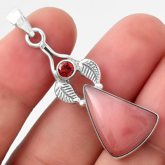 Guava Quartz - Brazil and Garnet Pendant P-1416 SDP155644