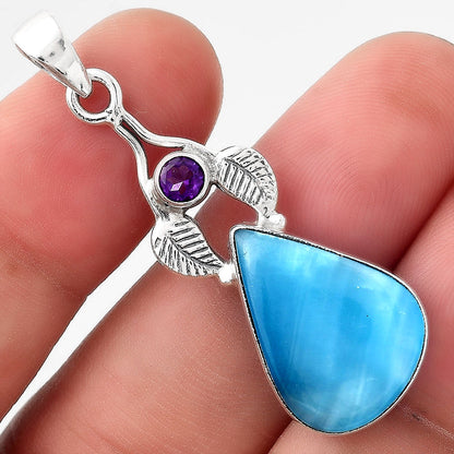 Natural Smithsonite and Amethyst Pendant P-1416 SDP155645