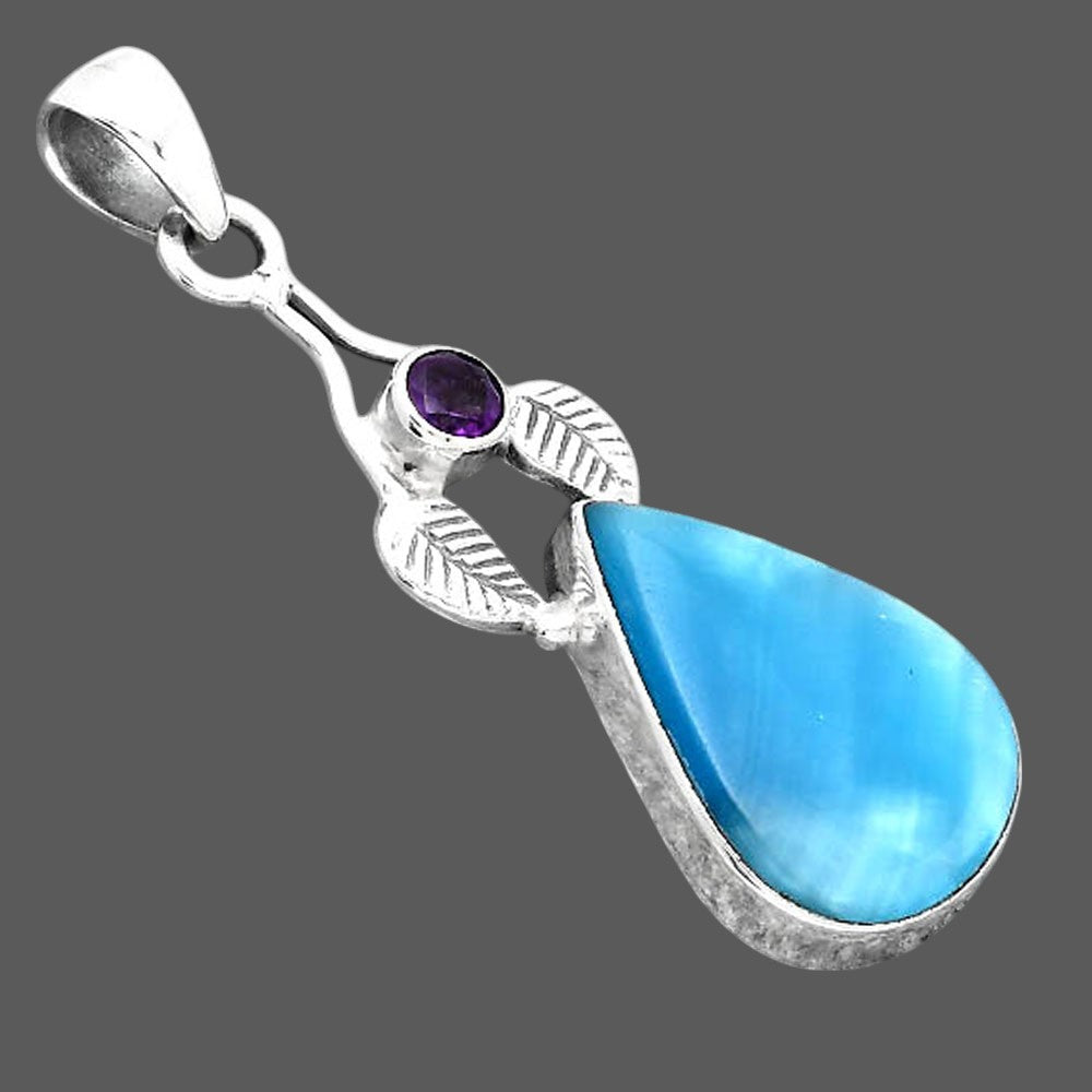 Natural Smithsonite and Amethyst Pendant P-1416 SDP155645