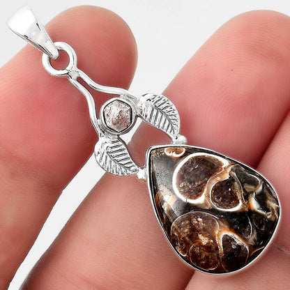 Turtella Jasper and Herkimer Diamond Pendant P-1416 SDP155646