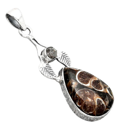 Turtella Jasper and Herkimer Diamond Pendant P-1416 SDP155646