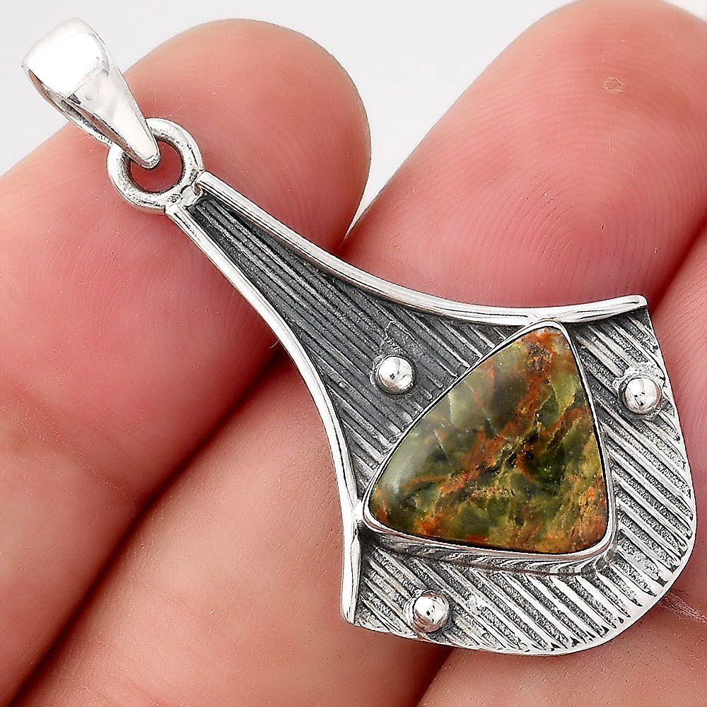 Natural Turkish Rainforest Chrysocolla Pendant P-1195 SDP155713