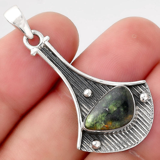 Natural Turkish Rainforest Chrysocolla Pendant P-1195 SDP155715