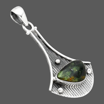 Natural Turkish Rainforest Chrysocolla Pendant P-1195 SDP155715