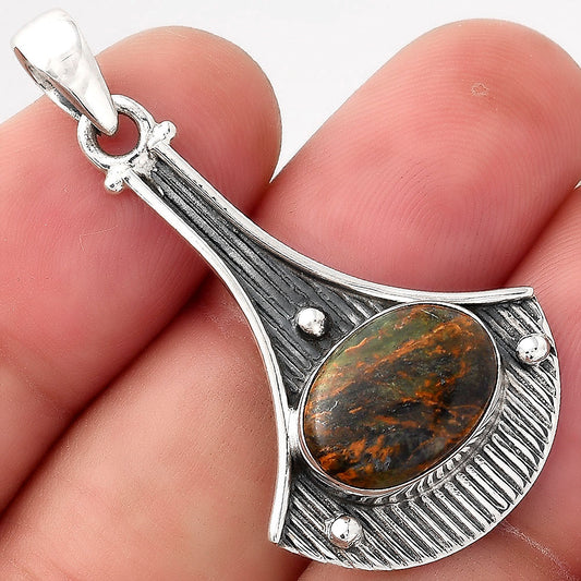 Natural Turkish Rainforest Chrysocolla Pendant P-1195 SDP155721