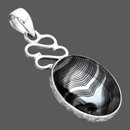 Crown Of Silver Psilomelane - Black Malachite Pendant P-1554 SDP155741