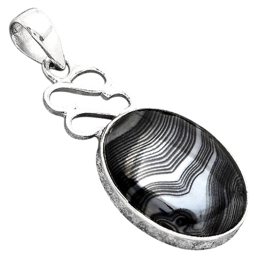 Crown Of Silver Psilomelane - Black Malachite Pendant P-1554 SDP155741