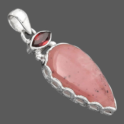 Guava Quartz - Brazil and Garnet Pendant P-1637 SDP155745