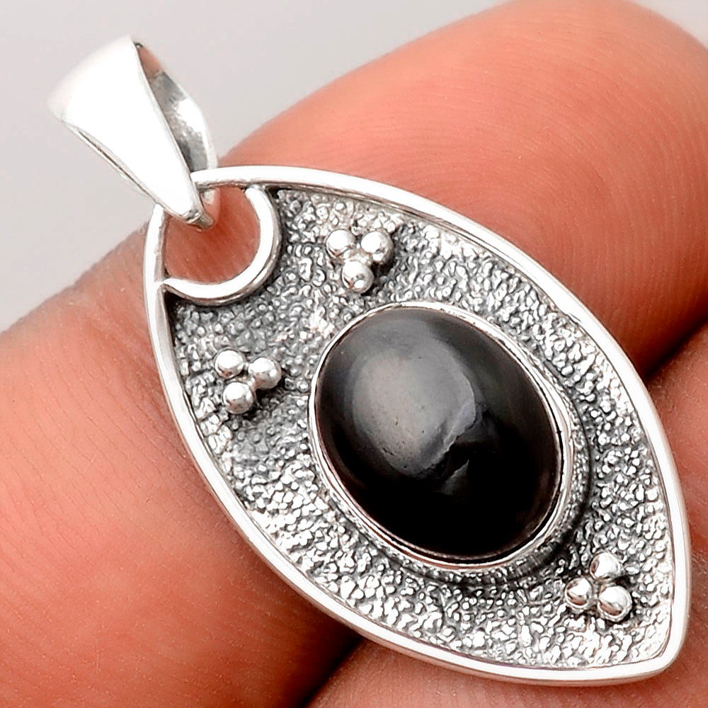 Natural Tektite Cab - Greek Pendant P-1524 SDP155752