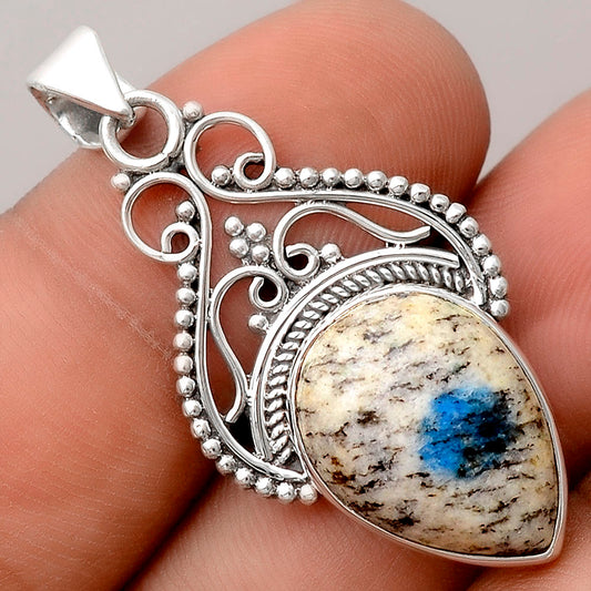 Natural K2 Blue - Azurite In Quartz Pendant P-1541 SDP155796