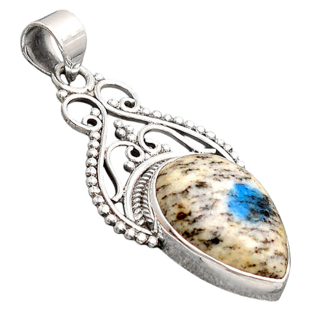 Natural K2 Blue - Azurite In Quartz Pendant P-1541 SDP155796