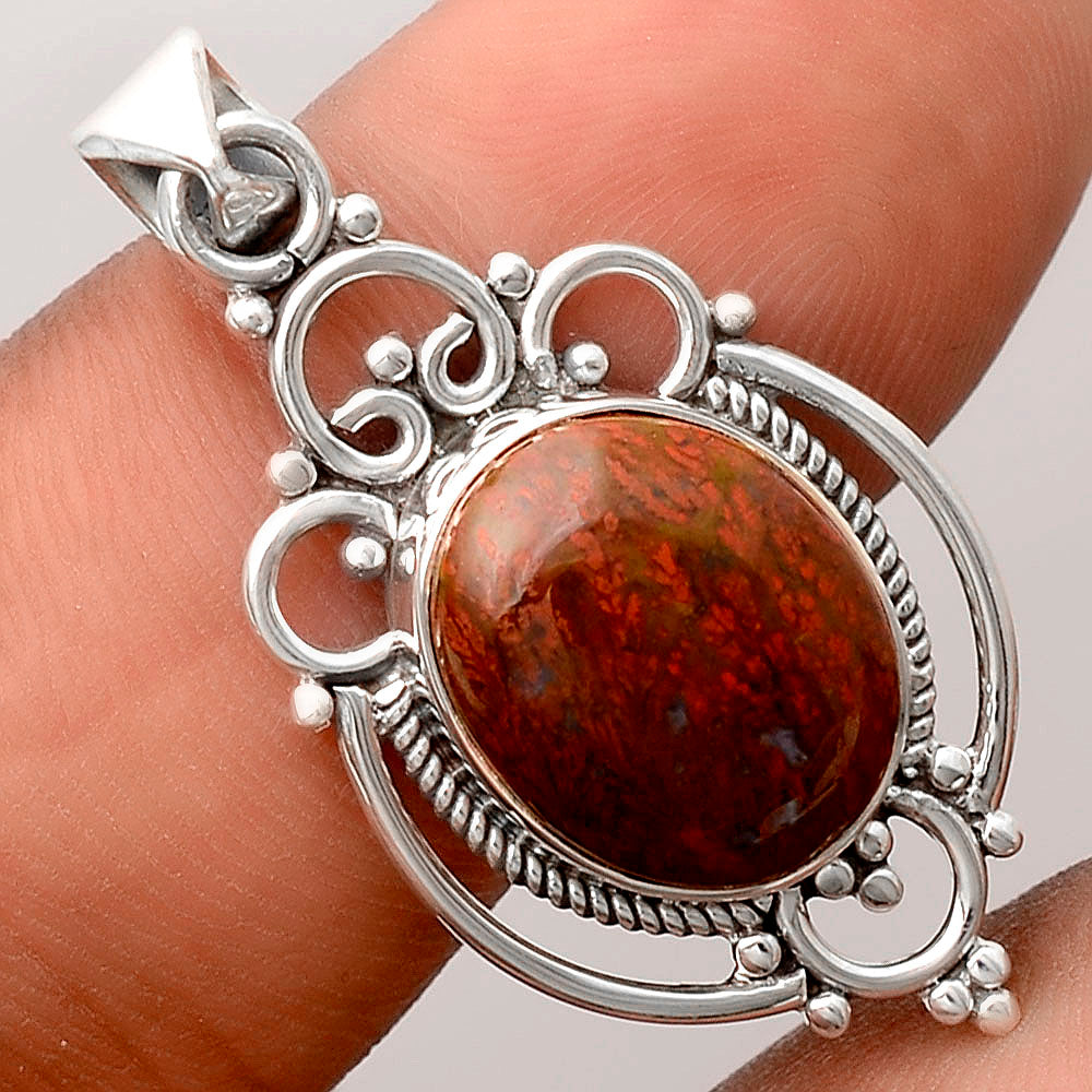 Natural Red Moss Agate Pendant P-1569 SDP155804