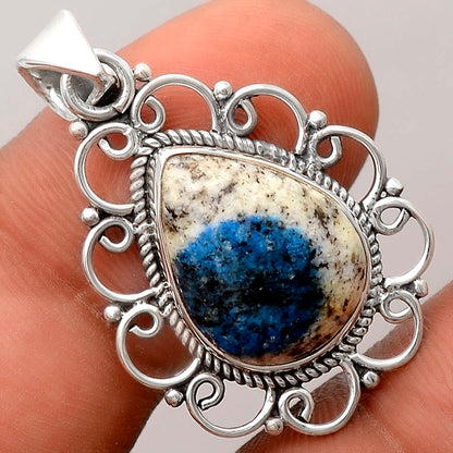 Natural K2 Blue - Azurite In Quartz Pendant P-1699 SDP155813