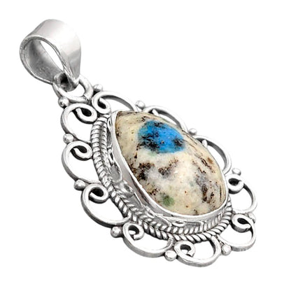 Natural K2 Blue - Azurite In Quartz Pendant P-1699 SDP155828