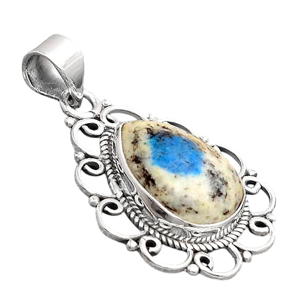 Natural K2 Blue - Azurite In Quartz Pendant P-1699 SDP155829