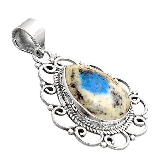 Natural K2 Blue - Azurite In Quartz Pendant P-1699 SDP155829