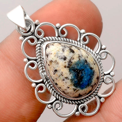 Natural K2 Blue - Azurite In Quartz Pendant P-1699 SDP155830