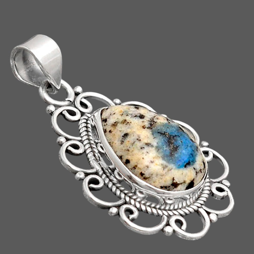 Natural K2 Blue - Azurite In Quartz Pendant P-1699 SDP155830