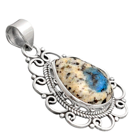 Natural K2 Blue - Azurite In Quartz Pendant P-1699 SDP155830