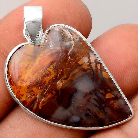 Heart Natural Purple Cow Jasper Pendant P-1043 SDP155851
