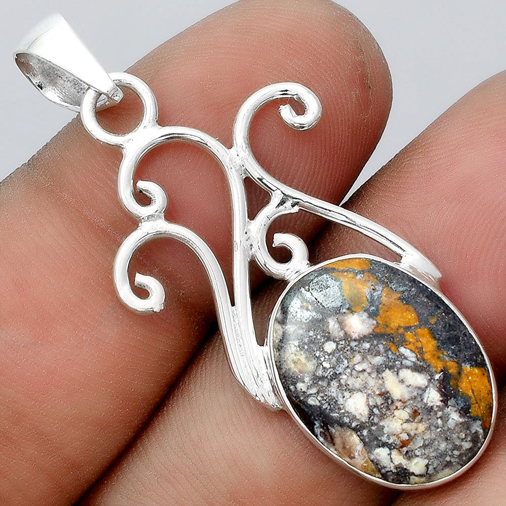 Natural Indian Blanket Jasper Pendant P-1358 SDP155853