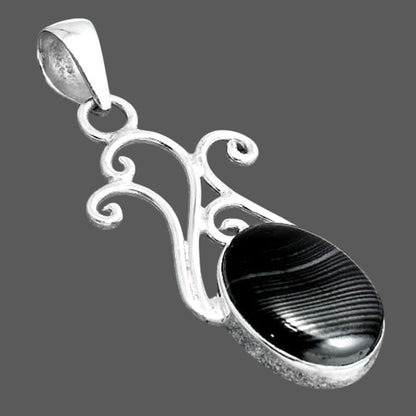 Crown Of Silver Psilomelane - Black Malachite Pendant P-1358 SDP155855