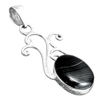 Crown Of Silver Psilomelane - Black Malachite Pendant P-1358 SDP155855