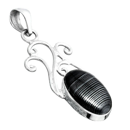 Crown Of Silver Psilomelane - Black Malachite Pendant P-1358 SDP155859