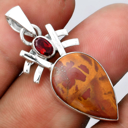 Natural Noreena Jasper and Garnet Pendant P-1046 SDP155864