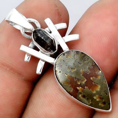 Sutured Ammonite and Herkimer Diamond Pendant P-1046 SDP155866