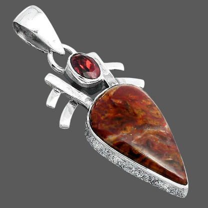 Natural Pietersite Namibia and Garnet Pendant P-1046 SDP155867