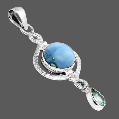 Natural Owyhee Opal and Sky Blue Topaz Pendant P-1115 SDP155903