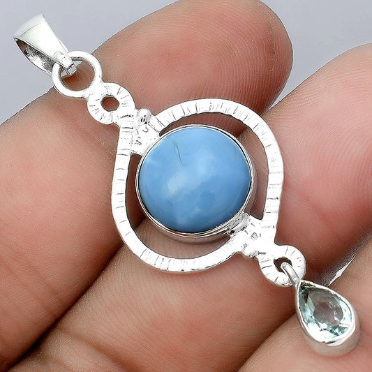 Natural Owyhee Opal and Sky Blue Topaz Pendant P-1115 SDP155910