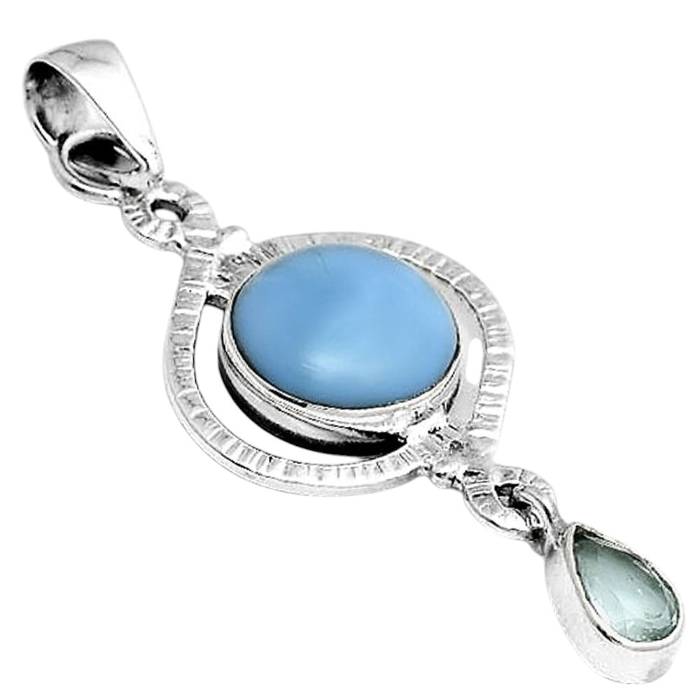 Natural Owyhee Opal and Sky Blue Topaz Pendant P-1115 SDP155910