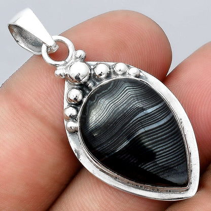 Crown Of Silver Psilomelane - Black Malachite Pendant P-1350 SDP155917