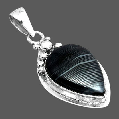 Crown Of Silver Psilomelane - Black Malachite Pendant P-1350 SDP155917