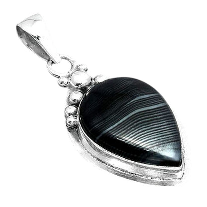 Crown Of Silver Psilomelane - Black Malachite Pendant P-1350 SDP155917