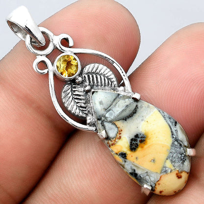 Natural Maligano Jasper and Citrine Pendant P-1434 SDP155925