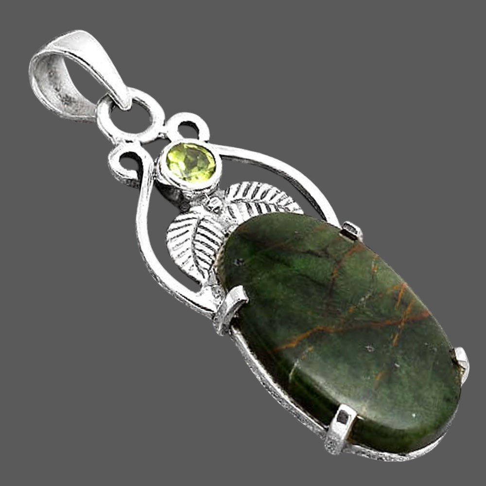 Turkish Rainforest Chrysocolla and Peridot Pendant P-1434 SDP155926