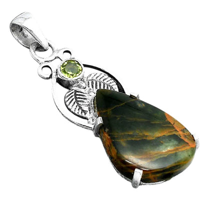 Turkish Rainforest Chrysocolla and Peridot Pendant P-1434 SDP155927