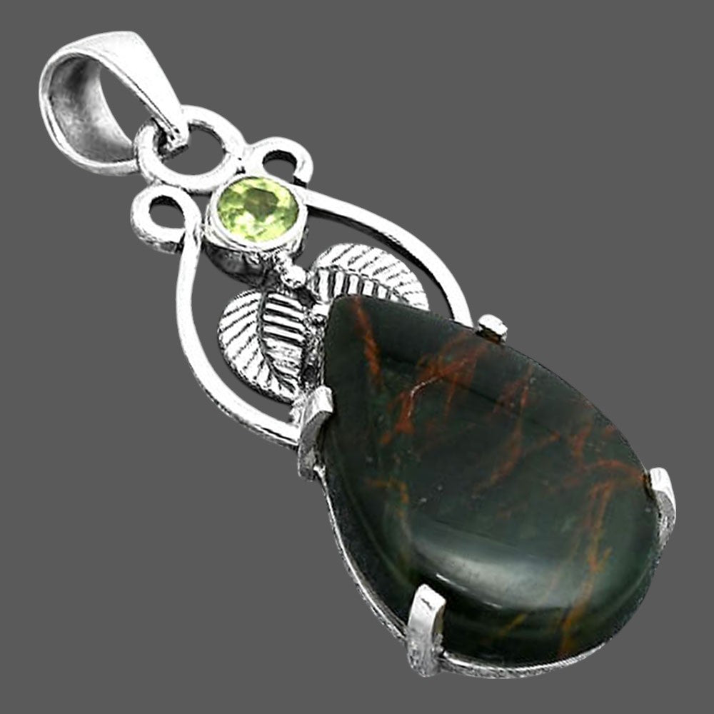 Turkish Rainforest Chrysocolla and Peridot Pendant P-1434 SDP155931