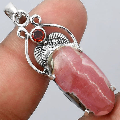 Rhodochrosite Argentina and Garnet Pendant P-1434 SDP155935