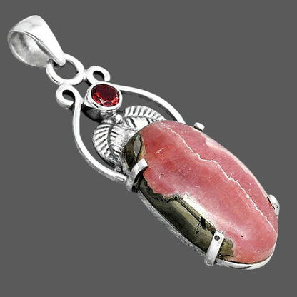 Rhodochrosite Argentina and Garnet Pendant P-1434 SDP155935