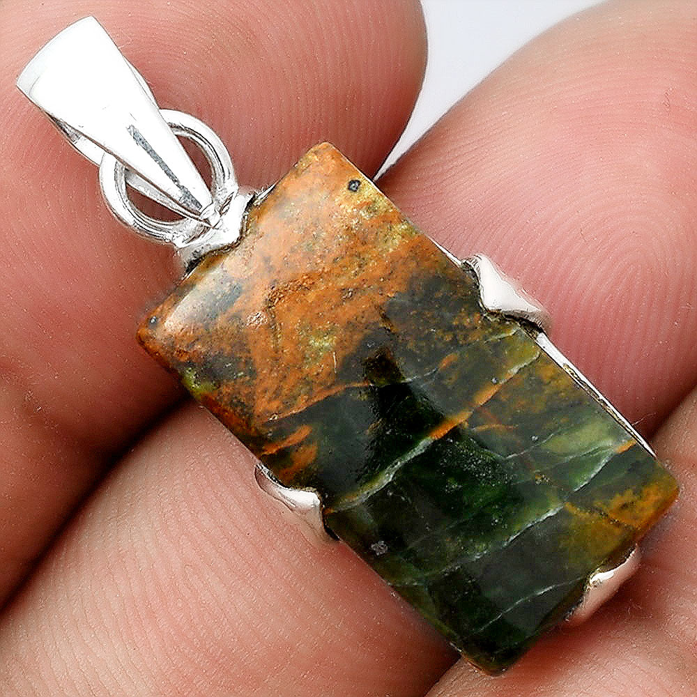 Natural Turkish Rainforest Chrysocolla Pendant P-1548 SDP155962