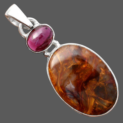 Natural Pietersite - Namibia & Garnet Pendant P-1098 SDP155969
